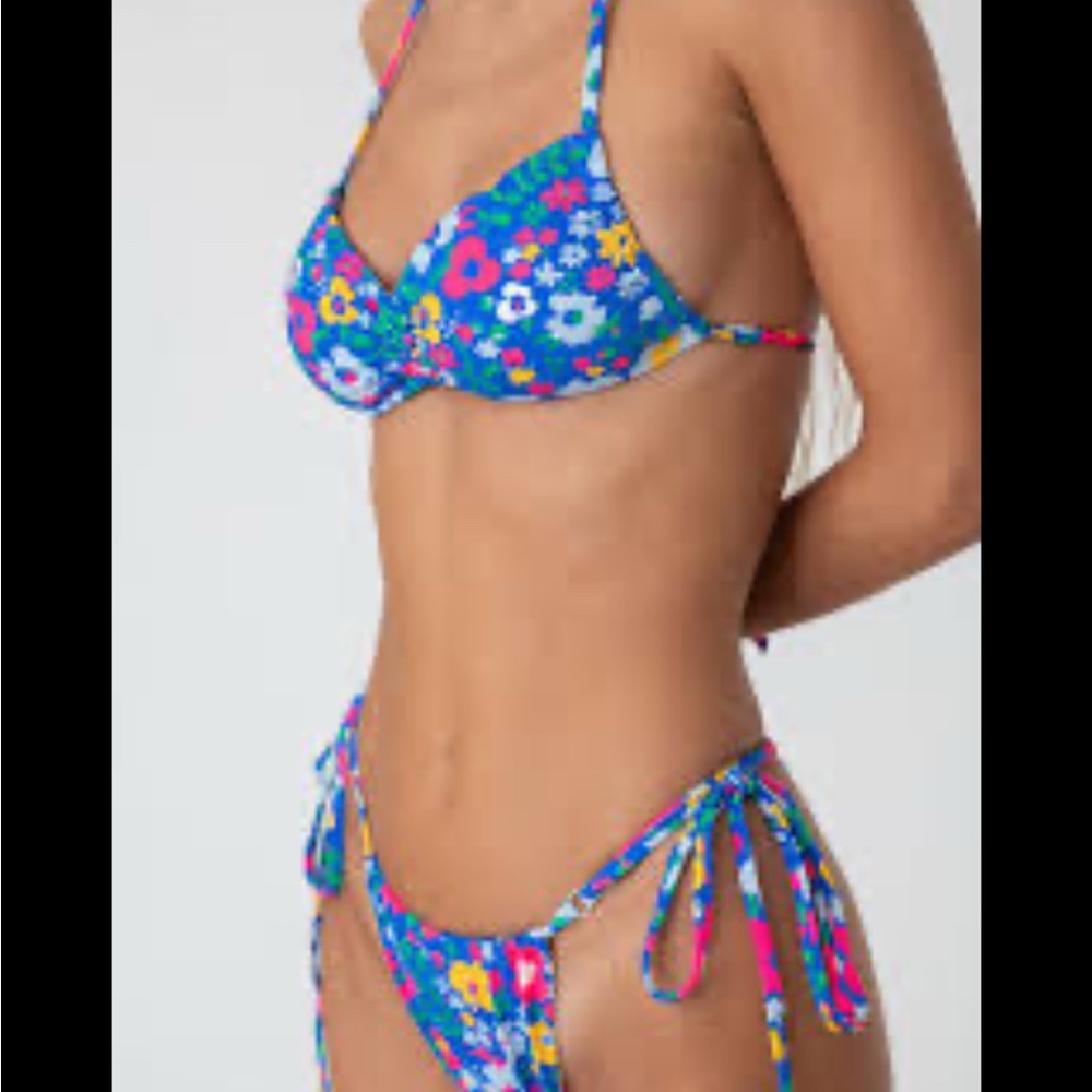 Floral Blue Bikini Set